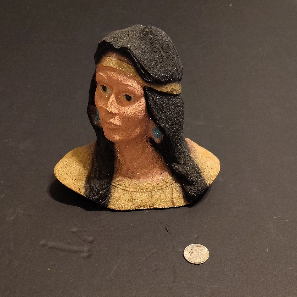 Vintage Native American Bust Sculpture
